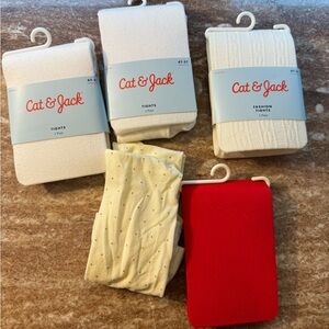 💛 Lot of 5 pairs girls NWT tights, 4-5T